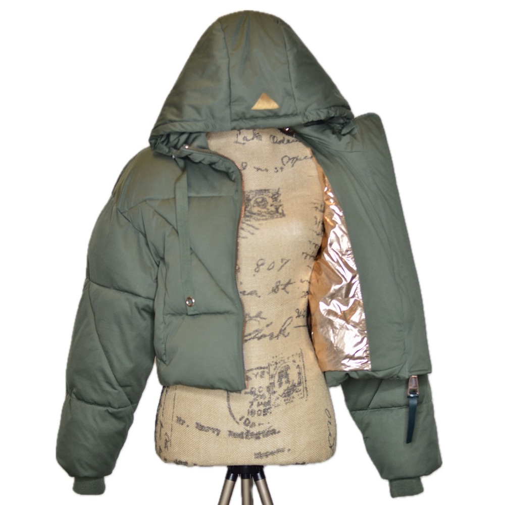 Avec Les Filles Cropped Puffer Coat